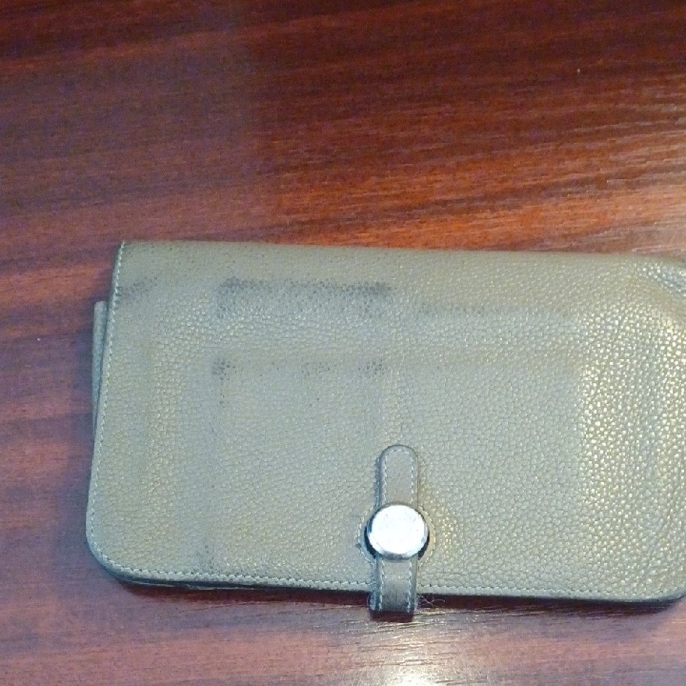 Hermes Taupe Leather Accessory with Silver Detail